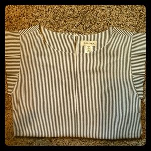 New XL navy and white striped sleeveless Blouse
